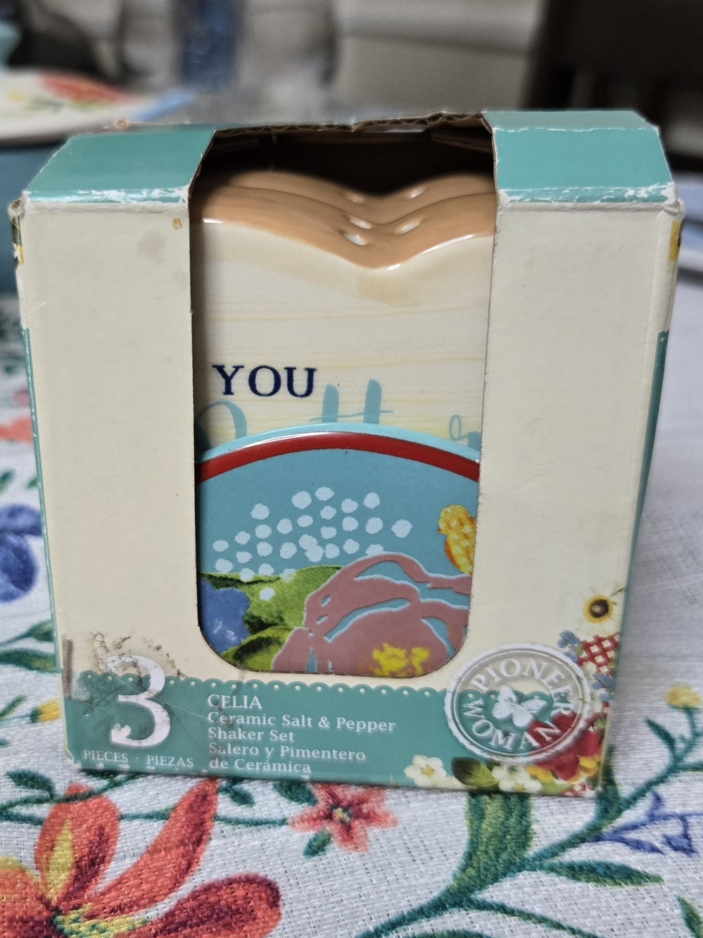 The Pioneer Women Celia Ceramic Salt & Pepper Shaker Set - Blue Floral